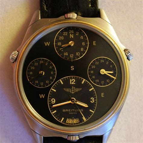 Vintage Breitling World Time Pilots Watch Ref 80840